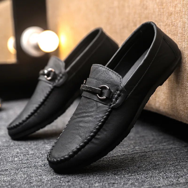 High Quality Leather Men Casual Shoes Comfortable Light Men Loafers Formal Men Dress Shoes Breathable Slip on Men Driving Shoes - La Tienda Bella