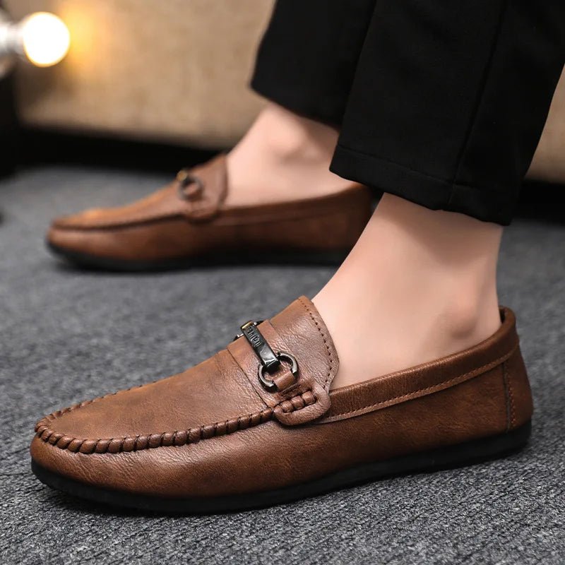 High Quality Leather Men Casual Shoes Comfortable Light Men Loafers Formal Men Dress Shoes Breathable Slip on Men Driving Shoes - La Tienda Bella