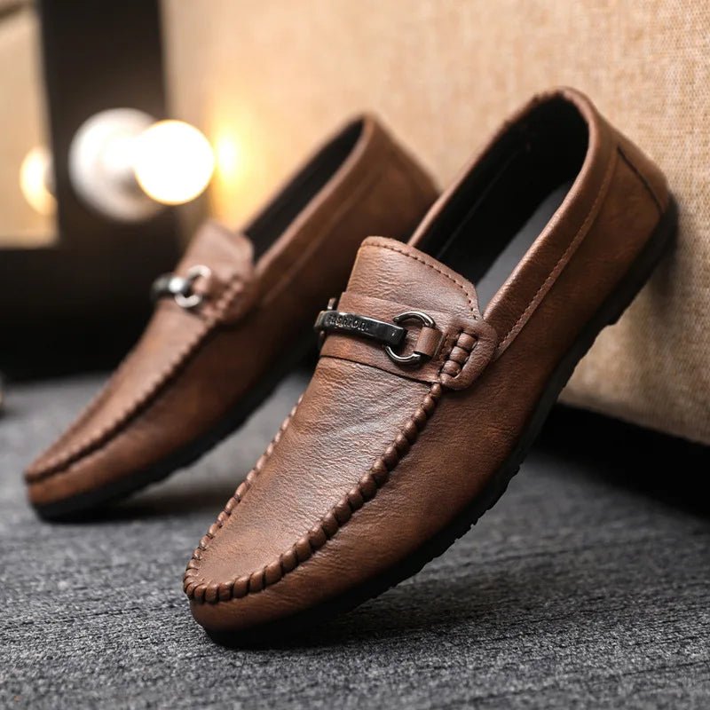 High Quality Leather Men Casual Shoes Comfortable Light Men Loafers Formal Men Dress Shoes Breathable Slip on Men Driving Shoes - La Tienda Bella
