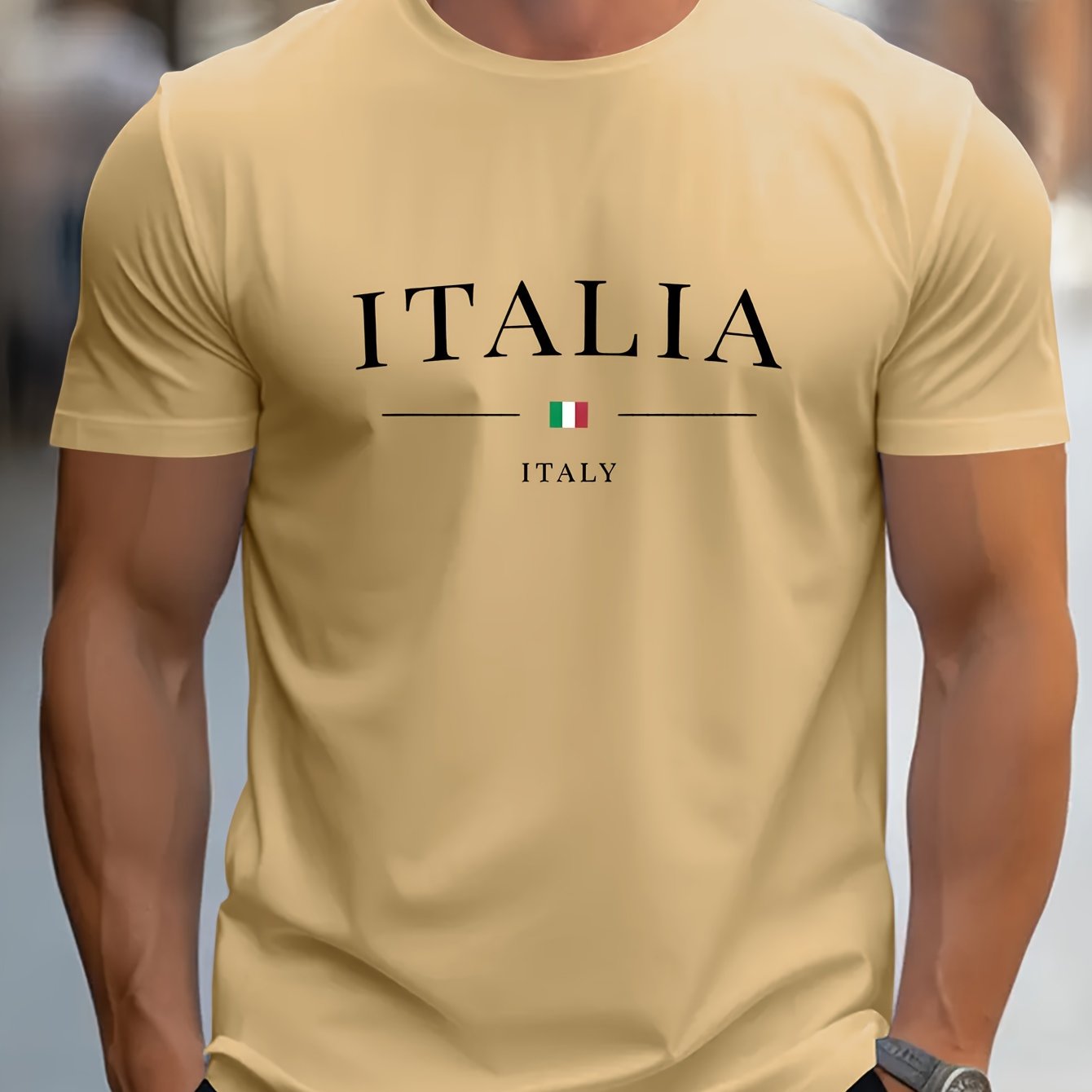 Italia Chic Short - Sleeve Tee - Stylish Casual Design, Ultra - Comfortable Fabric, Classic Round Neck, Regular Fit, Versatile Fashion for Men - Perfect for Spring and Summer Everyday Wear - La Tienda Bella