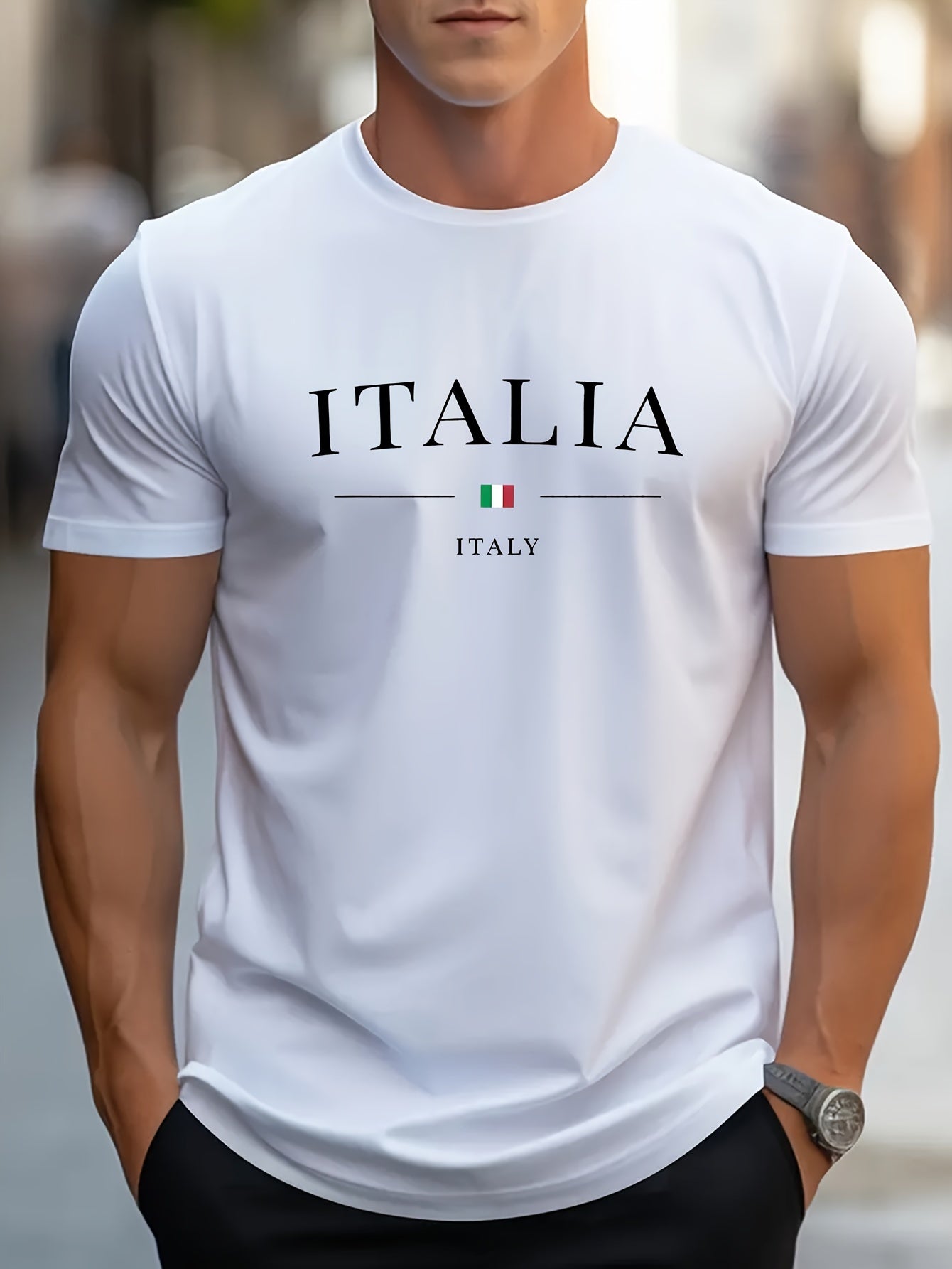 Italia Chic Short - Sleeve Tee - Stylish Casual Design, Ultra - Comfortable Fabric, Classic Round Neck, Regular Fit, Versatile Fashion for Men - Perfect for Spring and Summer Everyday Wear - La Tienda Bella