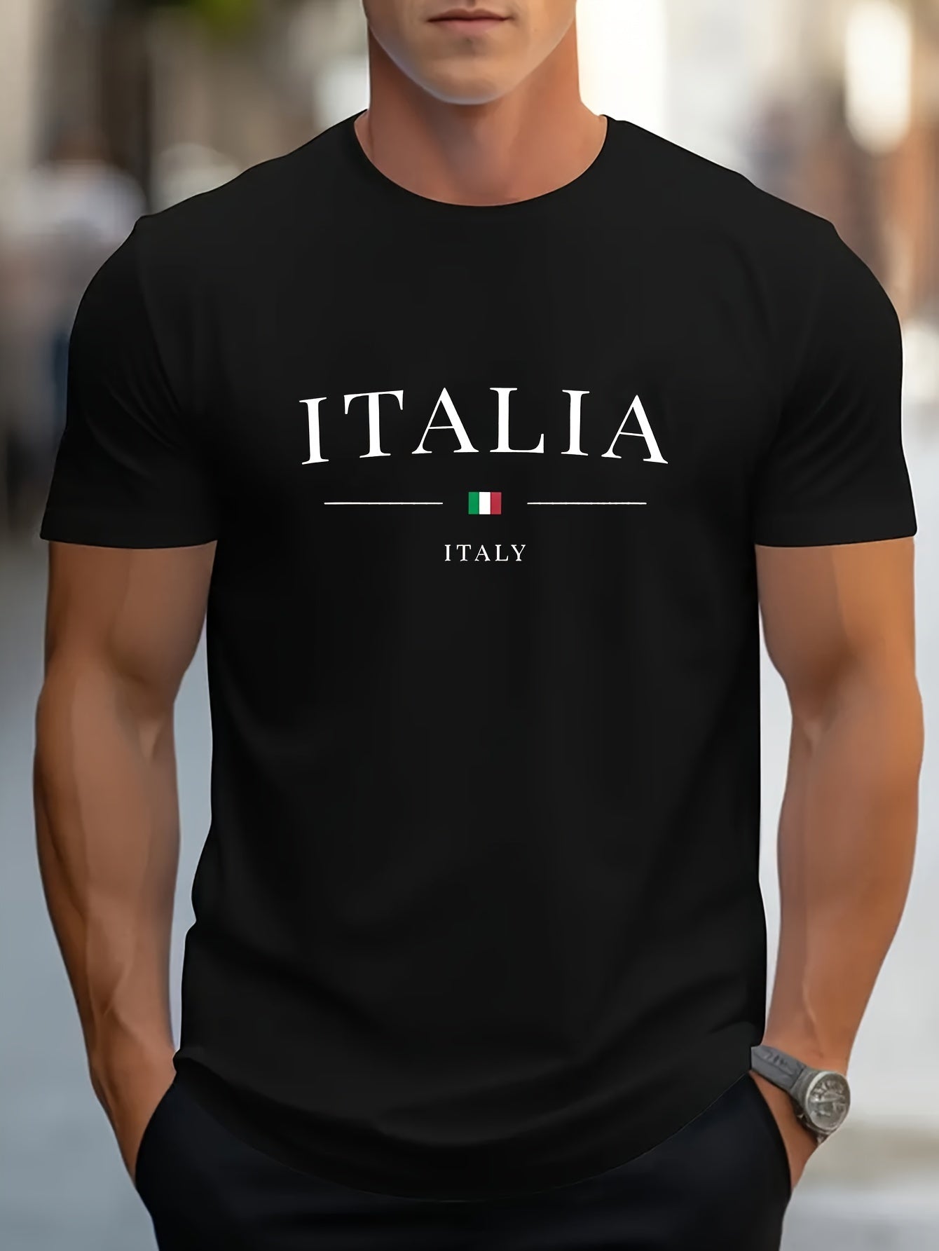 Italia Chic Short - Sleeve Tee - Stylish Casual Design, Ultra - Comfortable Fabric, Classic Round Neck, Regular Fit, Versatile Fashion for Men - Perfect for Spring and Summer Everyday Wear - La Tienda Bella