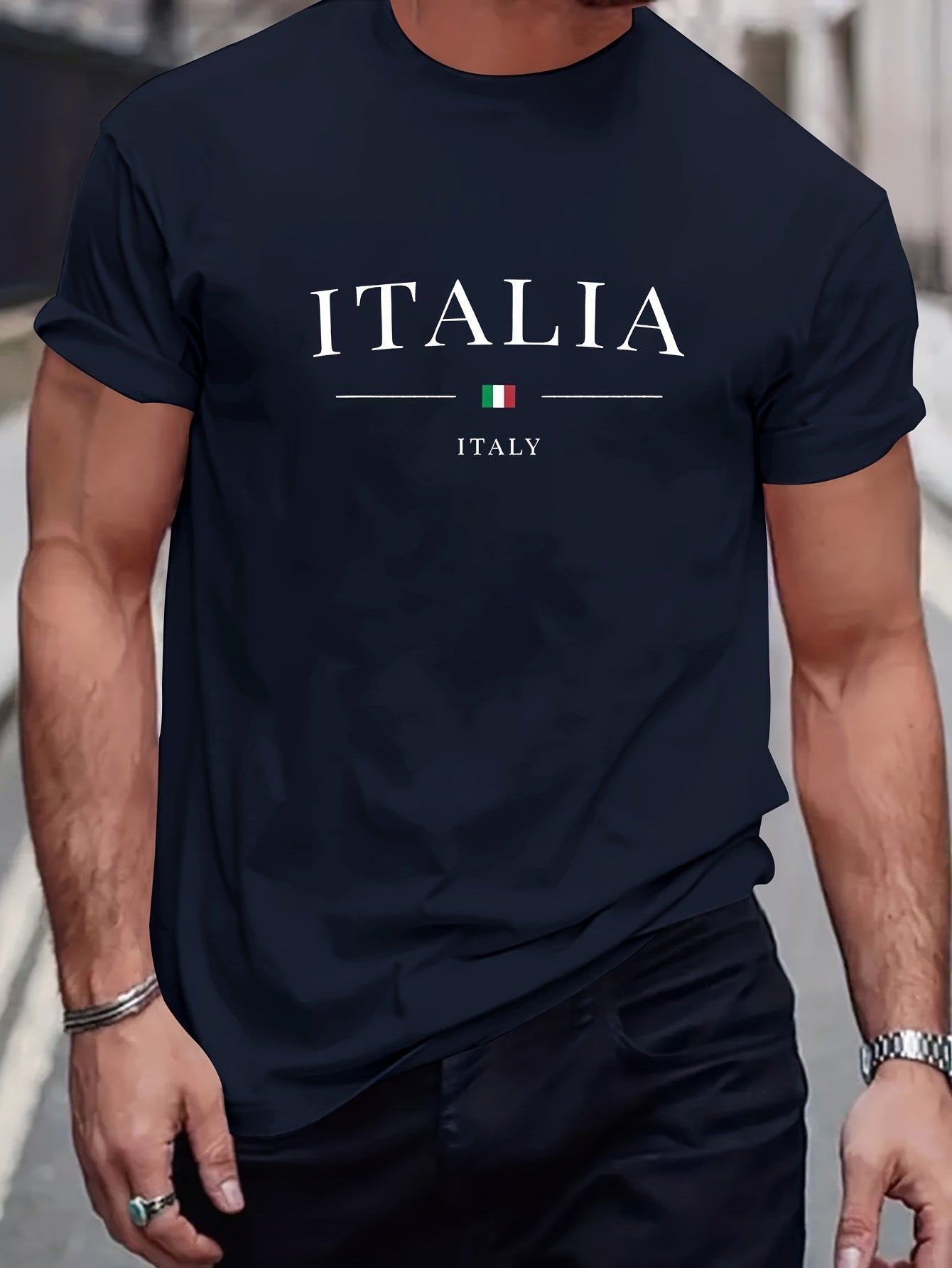 Italia Chic Short - Sleeve Tee - Stylish Casual Design, Ultra - Comfortable Fabric, Classic Round Neck, Regular Fit, Versatile Fashion for Men - Perfect for Spring and Summer Everyday Wear - La Tienda Bella