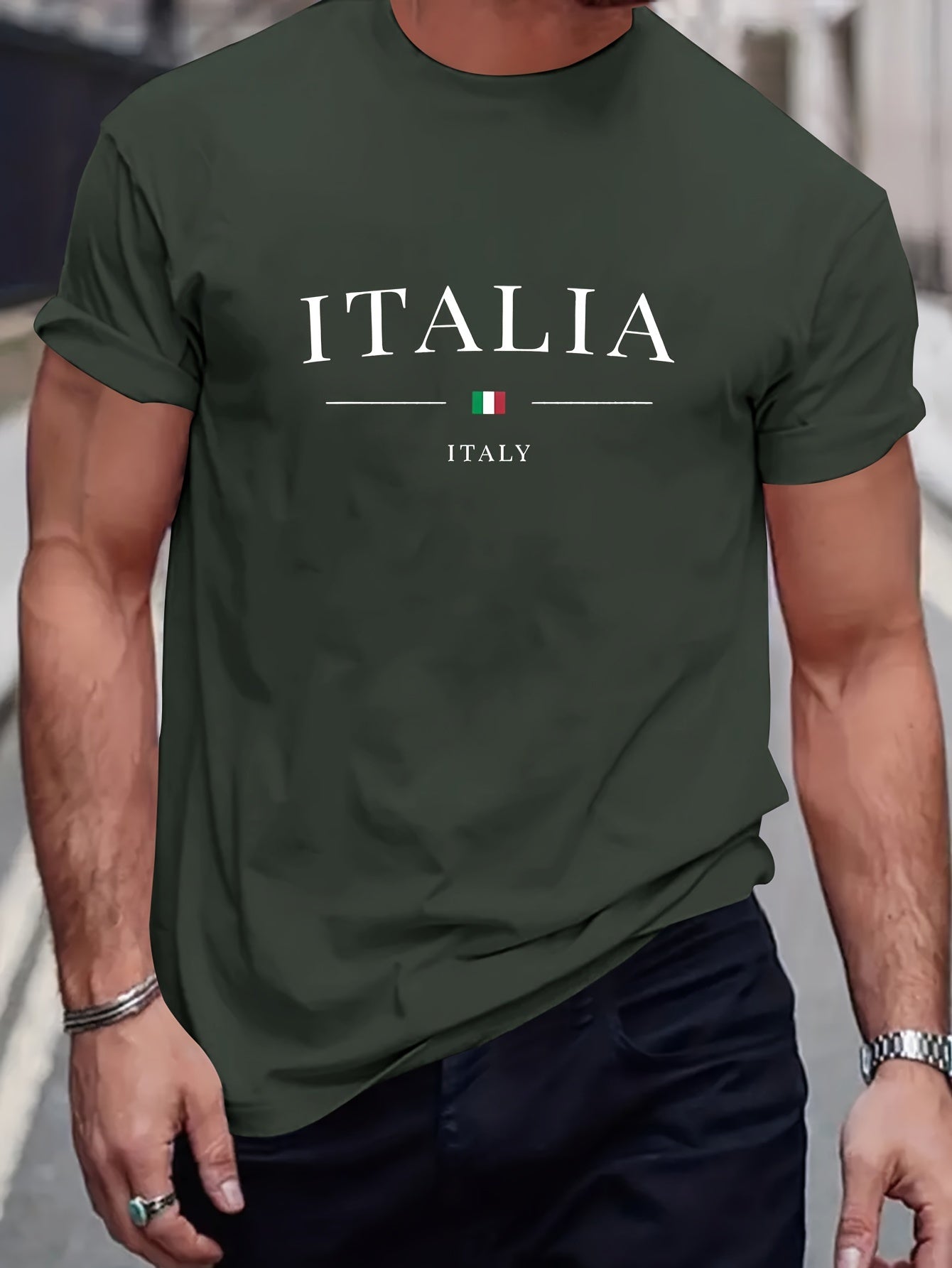 Italia Chic Short - Sleeve Tee - Stylish Casual Design, Ultra - Comfortable Fabric, Classic Round Neck, Regular Fit, Versatile Fashion for Men - Perfect for Spring and Summer Everyday Wear - La Tienda Bella