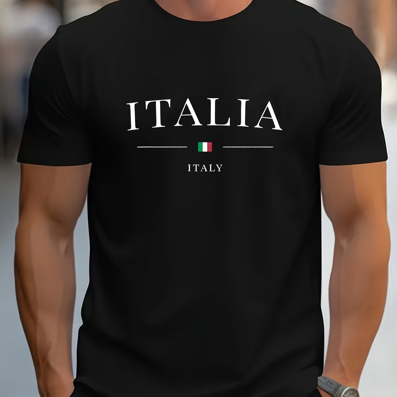 Italia Chic Short - Sleeve Tee - Stylish Casual Design, Ultra - Comfortable Fabric, Classic Round Neck, Regular Fit, Versatile Fashion for Men - Perfect for Spring and Summer Everyday Wear - La Tienda Bella