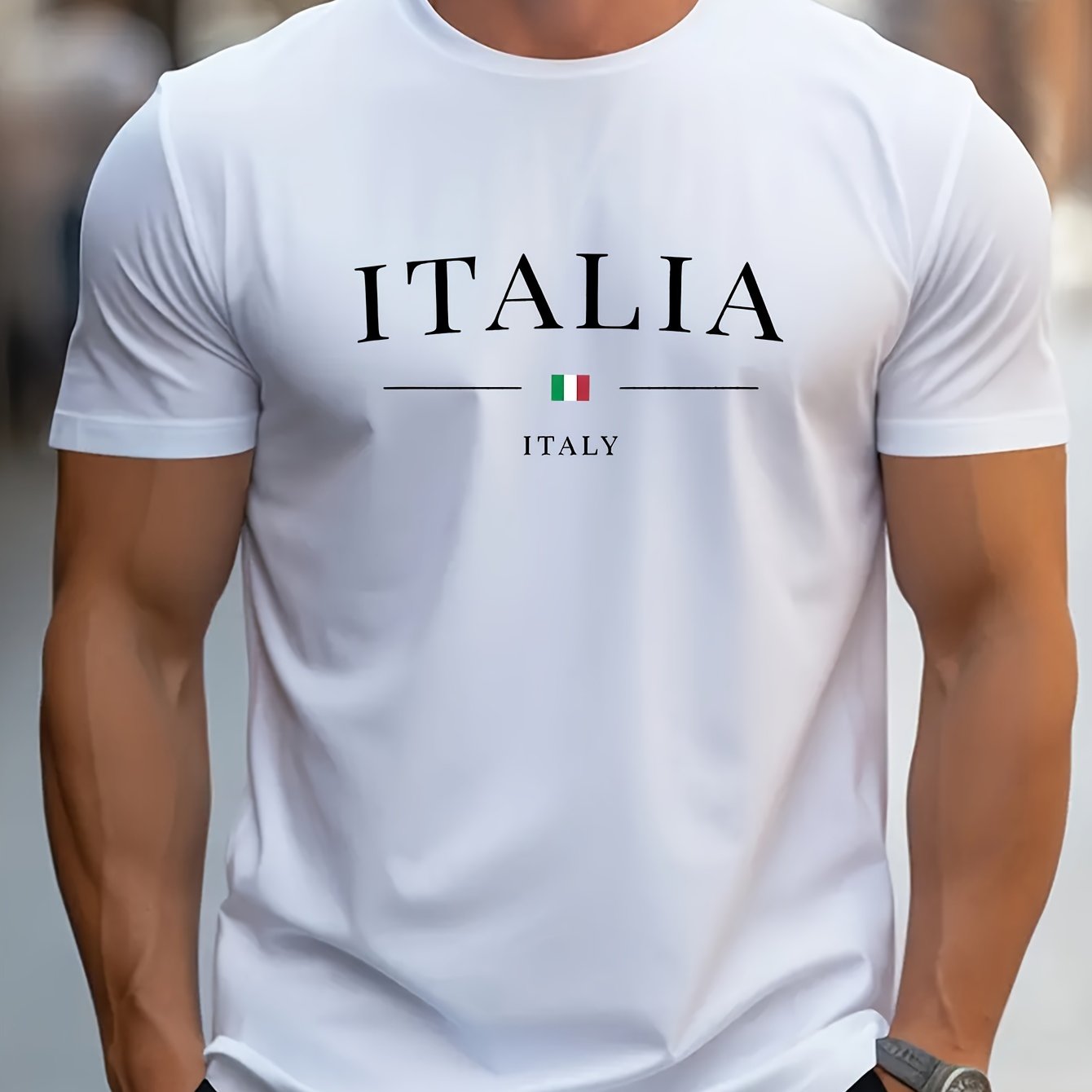 Italia Chic Short - Sleeve Tee - Stylish Casual Design, Ultra - Comfortable Fabric, Classic Round Neck, Regular Fit, Versatile Fashion for Men - Perfect for Spring and Summer Everyday Wear - La Tienda Bella