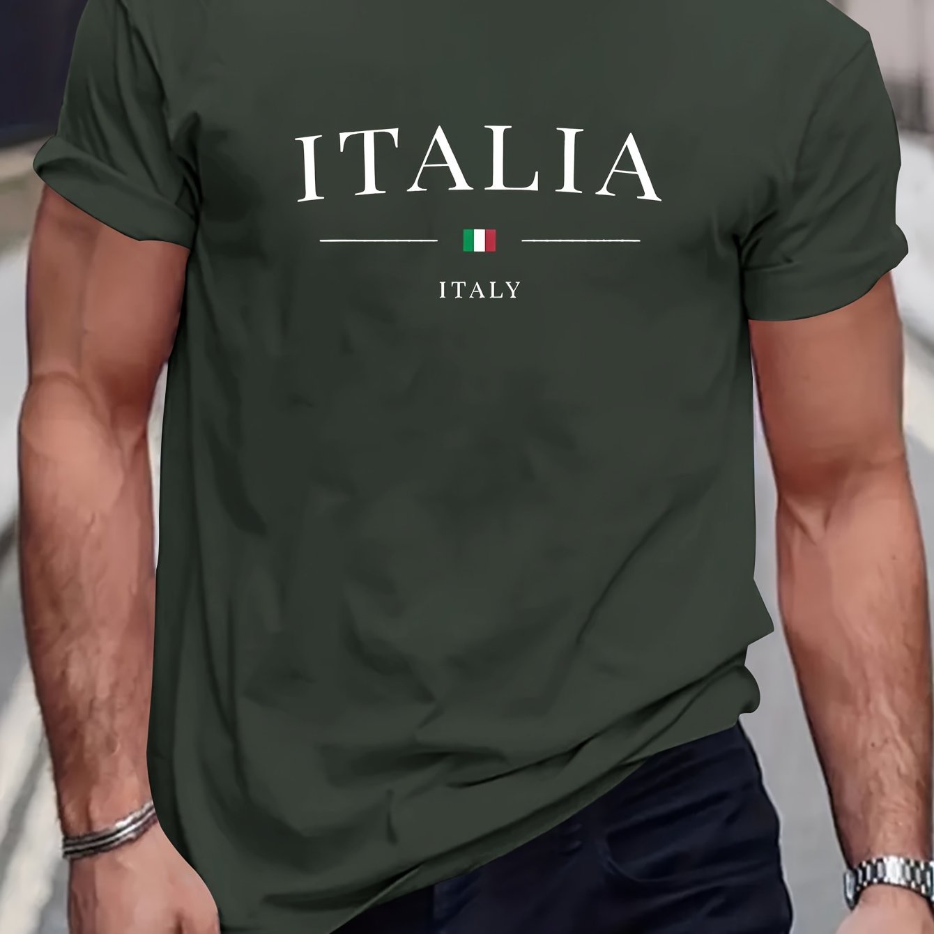 Italia Chic Short - Sleeve Tee - Stylish Casual Design, Ultra - Comfortable Fabric, Classic Round Neck, Regular Fit, Versatile Fashion for Men - Perfect for Spring and Summer Everyday Wear - La Tienda Bella