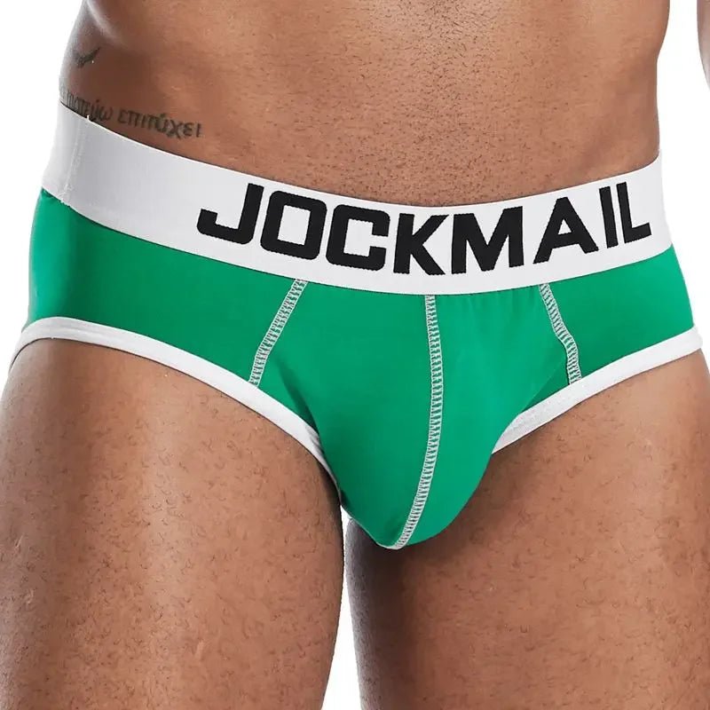 Jockmail men sexy briefs men cotton bikinis slips men underwear tanga hombre encaje bulge pouch thong men clothing Summer shorts - La Tienda Bella