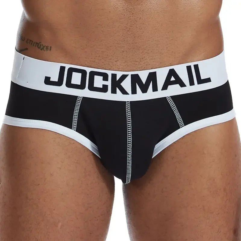 Jockmail men sexy briefs men cotton bikinis slips men underwear tanga hombre encaje bulge pouch thong men clothing Summer shorts - La Tienda Bella