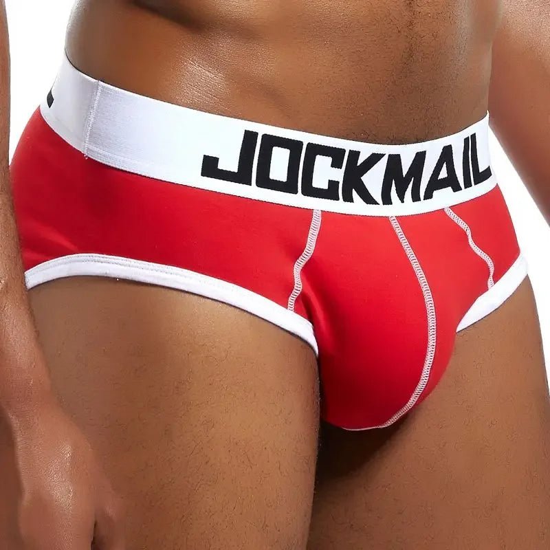 Jockmail men sexy briefs men cotton bikinis slips men underwear tanga hombre encaje bulge pouch thong men clothing Summer shorts - La Tienda Bella