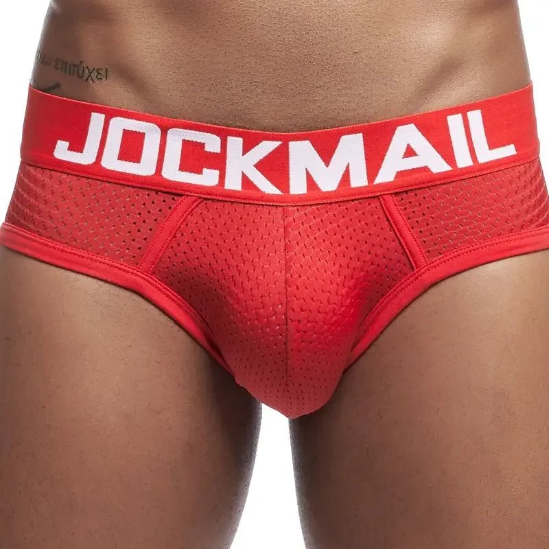 Jockmail men sexy briefs men cotton bikinis slips men underwear tanga hombre encaje bulge pouch thong men clothing Summer shorts - La Tienda Bella