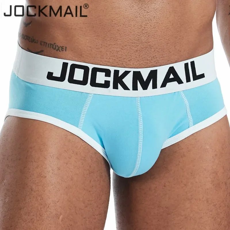 Jockmail men sexy briefs men cotton bikinis slips men underwear tanga hombre encaje bulge pouch thong men clothing Summer shorts - La Tienda Bella