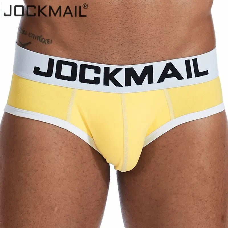 Jockmail men sexy briefs men cotton bikinis slips men underwear tanga hombre encaje bulge pouch thong men clothing Summer shorts - La Tienda Bella