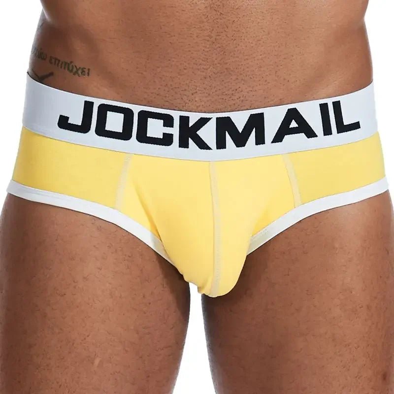 Jockmail men sexy briefs men cotton bikinis slips men underwear tanga hombre encaje bulge pouch thong men clothing Summer shorts - La Tienda Bella