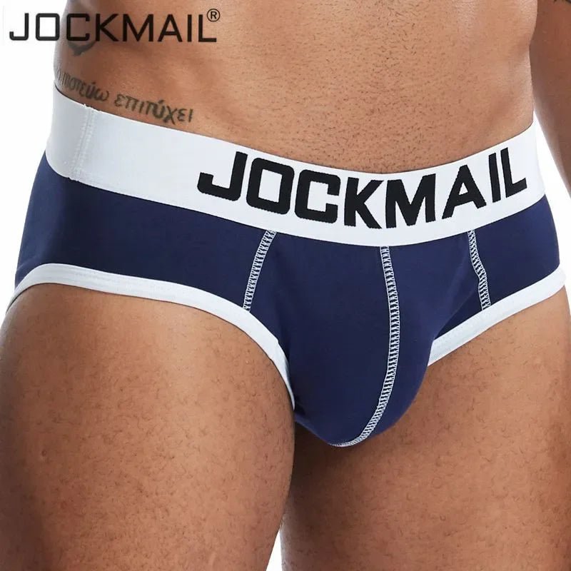 Jockmail men sexy briefs men cotton bikinis slips men underwear tanga hombre encaje bulge pouch thong men clothing Summer shorts - La Tienda Bella