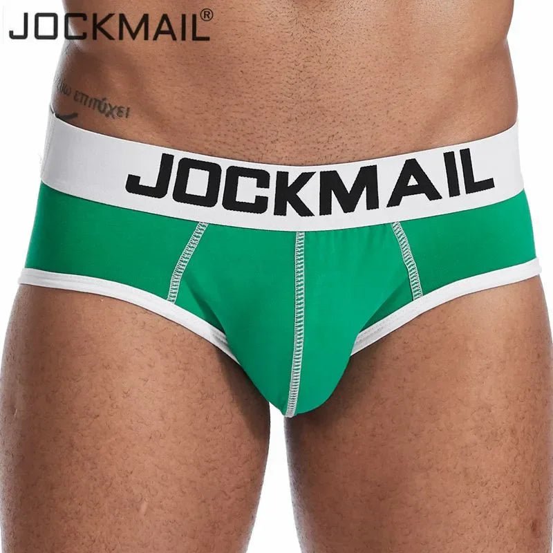 Jockmail men sexy briefs men cotton bikinis slips men underwear tanga hombre encaje bulge pouch thong men clothing Summer shorts - La Tienda Bella