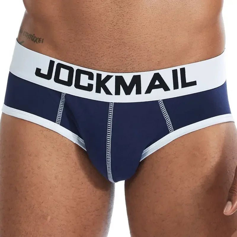 Jockmail men sexy briefs men cotton bikinis slips men underwear tanga hombre encaje bulge pouch thong men clothing Summer shorts - La Tienda Bella