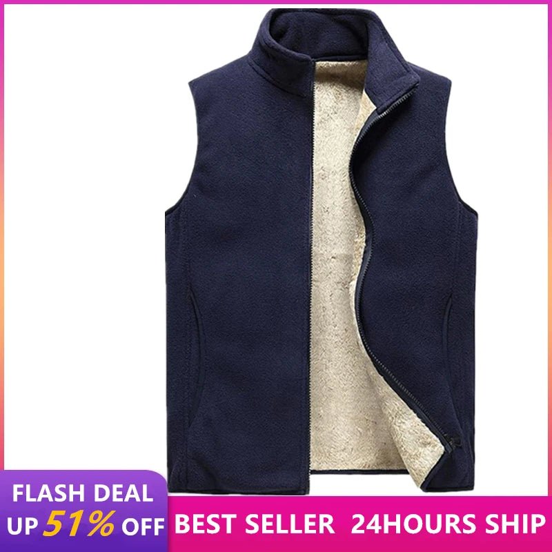 lamb cashmere waistcoat for men Brand Winter Jacket Men Vest Men Zipper Mens Jacket Sleeveless Casual Winter Waistcoat Men S - 8XL - La Tienda Bella