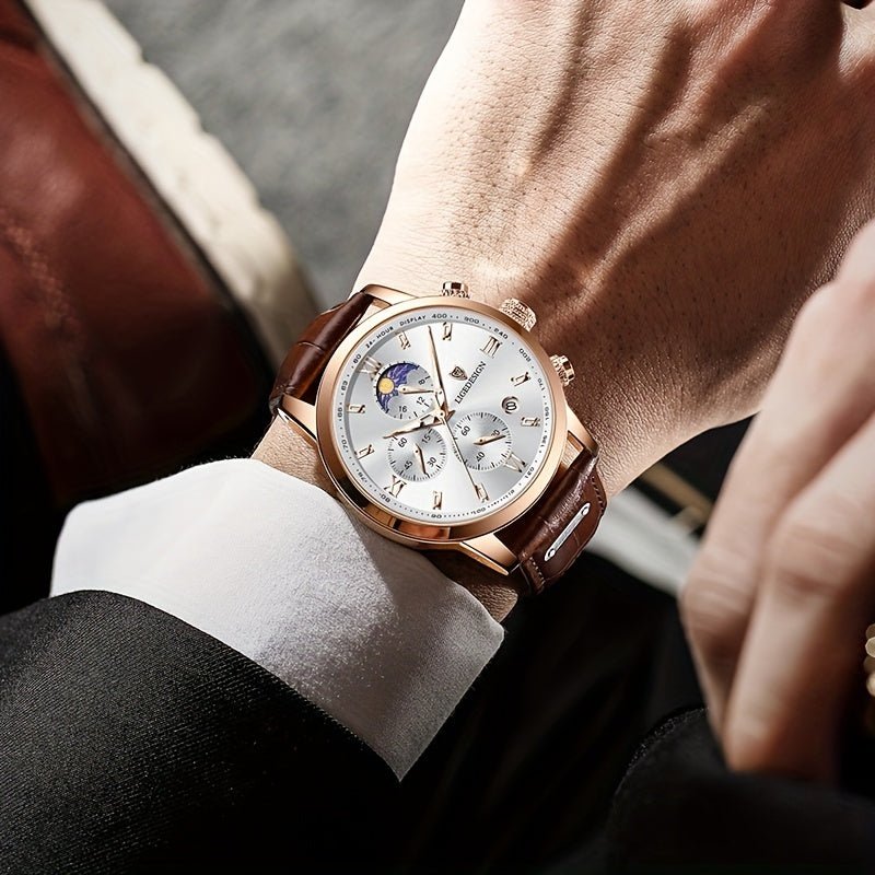 LIGE Men Watch Luxury PU Leather Sport Quartz Wristwatch Chronograph Watch For Men Masculino Men Gift Christmas Gift - La Tienda Bella