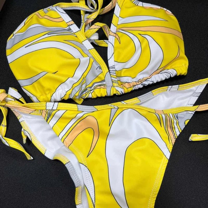 Luxury Design Women's Sexy Small Chest Push-up Kini Set Swimsuit Brand Beach Swimsuit Print - La Tienda Bella