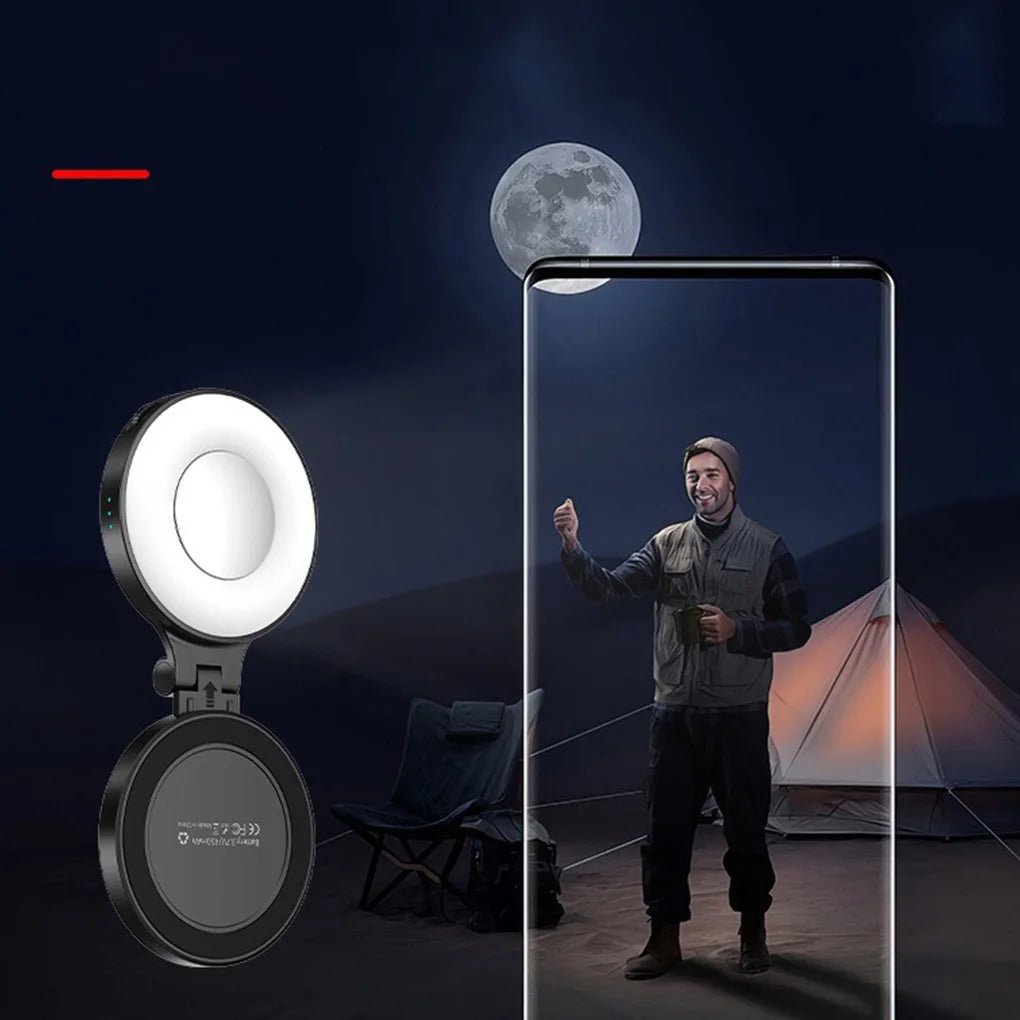 Magnetic Light Portable Selfie Light for iPhone 17 16 15 14 13 12 Pro Max Fill Light Phone Stand Selfie Video Vlog - La Tienda Bella