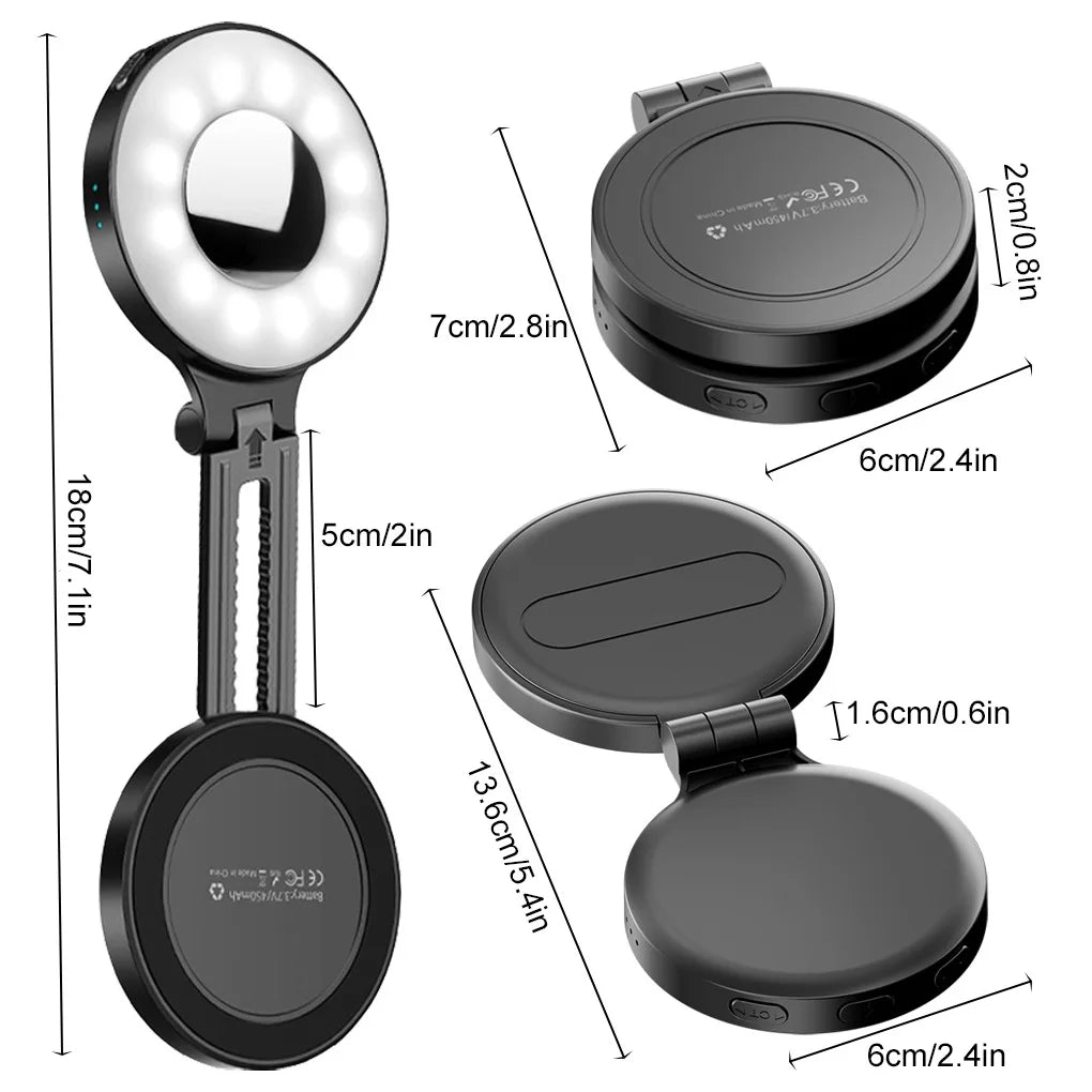 Magnetic Light Portable Selfie Light for iPhone 17 16 15 14 13 12 Pro Max Fill Light Phone Stand Selfie Video Vlog - La Tienda Bella
