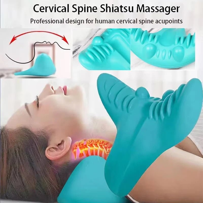 Massage Pillow Cervical Traction Cervical Muscle Relaxer Massager Shoulder Neck Traction Correction for Relief Spine Alignment - La Tienda Bella