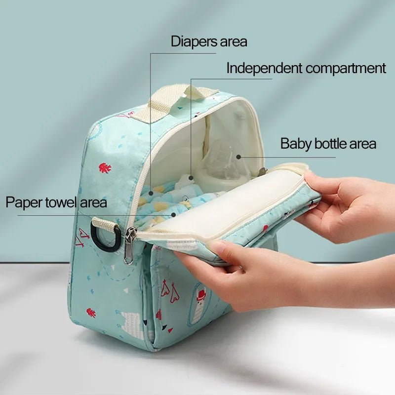 Maternity Bag Baby Diaper Bags for Disposable Reusable Fashion Prints Wet Diaper Bag Double Handle Wetbags- La Tienda Bella