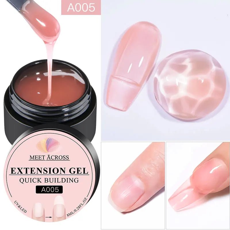 MEET ACROSS 8ML Quick Extension Nail Gel Vernis Nude Milk White Gel Nail Polish UV Semi Permanent Nails Art For Manicure Tools - La Tienda Bella