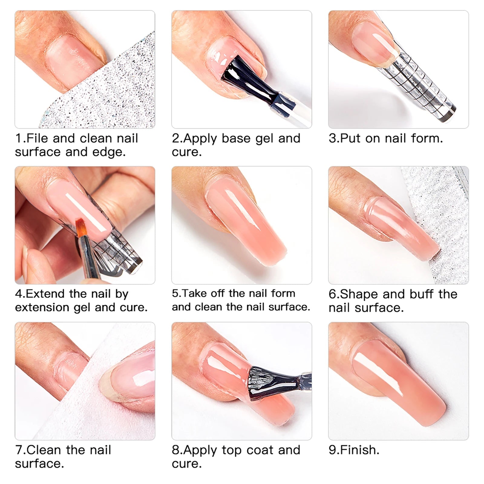 MEET ACROSS 8ML Quick Extension Nail Gel Vernis Nude Milk White Gel Nail Polish UV Semi Permanent Nails Art For Manicure Tools - La Tienda Bella