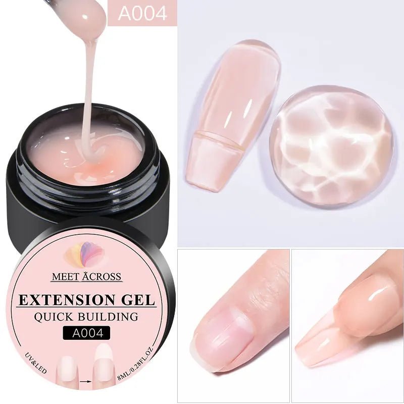 MEET ACROSS 8ML Quick Extension Nail Gel Vernis Nude Milk White Gel Nail Polish UV Semi Permanent Nails Art For Manicure Tools - La Tienda Bella