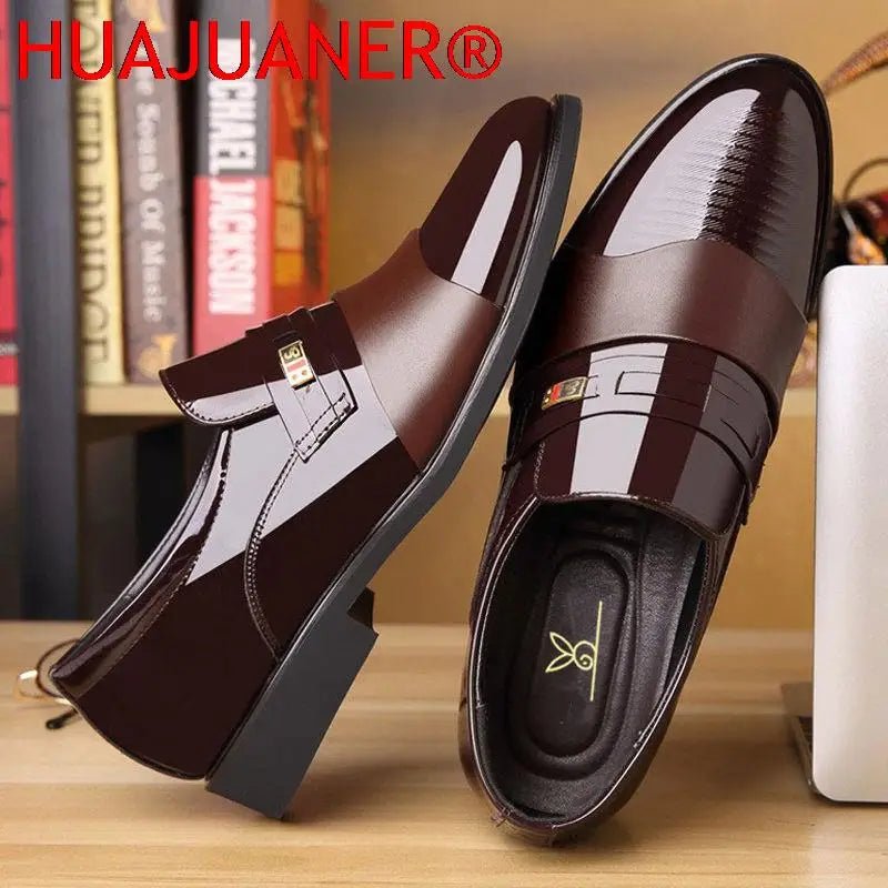 Men Leather Casual Shoes Men Shoes Autumn New Business Formal Men Leather Shoes Casual Cover Foot Heightening Leather Shoes Men - La Tienda Bella