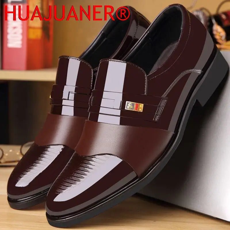 Men Leather Casual Shoes Men Shoes Autumn New Business Formal Men Leather Shoes Casual Cover Foot Heightening Leather Shoes Men - La Tienda Bella