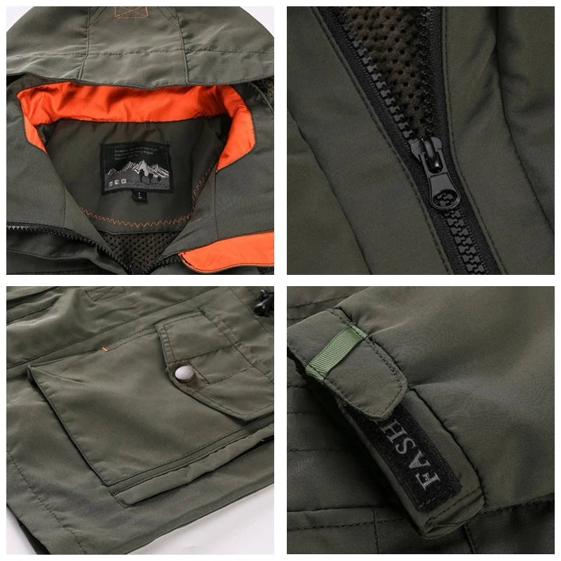 Men Outdoor Jacket Spring Autumn New Hooded Casual Jacket Men Windproof Windbreaker Coat Men Camping Lnterchange Jacket Men - La Tienda Bella