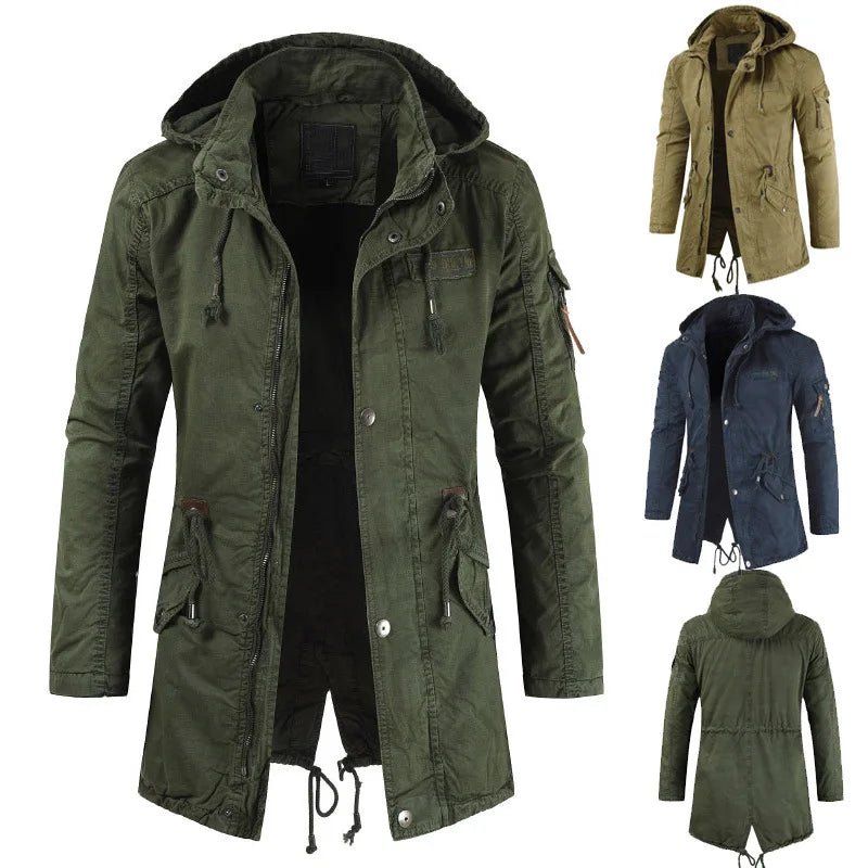 Men's Winter Hoody Parka - Fleece Windbreaker Jacket - La Tienda Bella