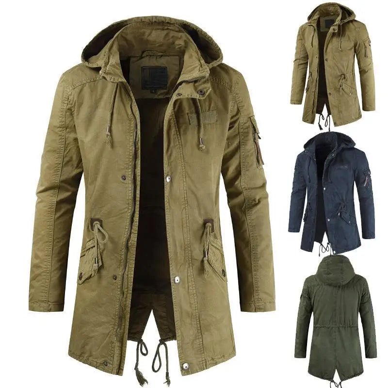 Men's Winter Hoody Parka - Fleece Windbreaker Jacket - La Tienda Bella