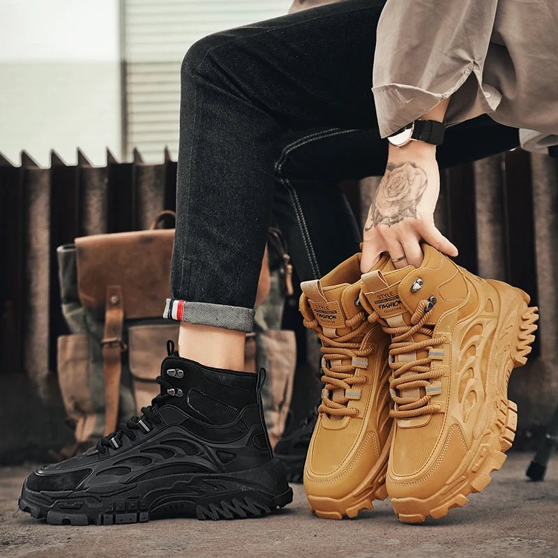 Men's Boots Outdoor Waterproof Men Ankle Boots Men Platform Work Safty Shoes for Men Casual Hiking Shoes Breathable Men Sneakers - La Tienda Bella