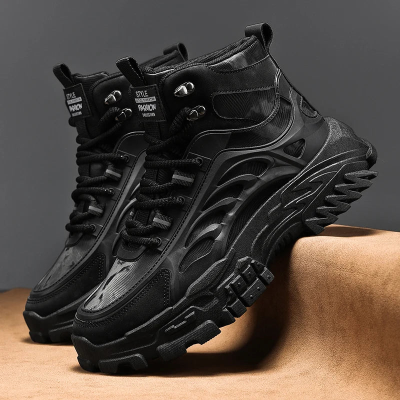Men's Boots Outdoor Waterproof Men Ankle Boots Men Platform Work Safty Shoes for Men Casual Hiking Shoes Breathable Men Sneakers - La Tienda Bella