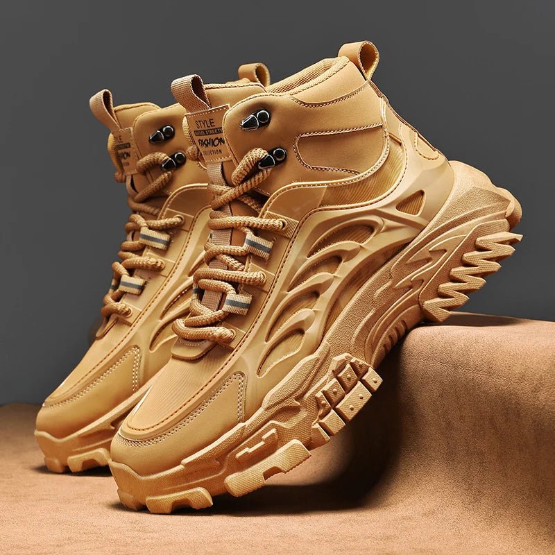 Men's Boots Outdoor Waterproof Men Ankle Boots Men Platform Work Safty Shoes for Men Casual Hiking Shoes Breathable Men Sneakers - La Tienda Bella