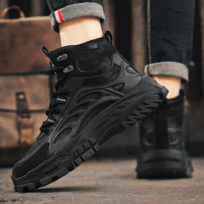 Men's Boots Outdoor Waterproof Men Ankle Boots Men Platform Work Safty Shoes for Men Casual Hiking Shoes Breathable Men Sneakers - La Tienda Bella