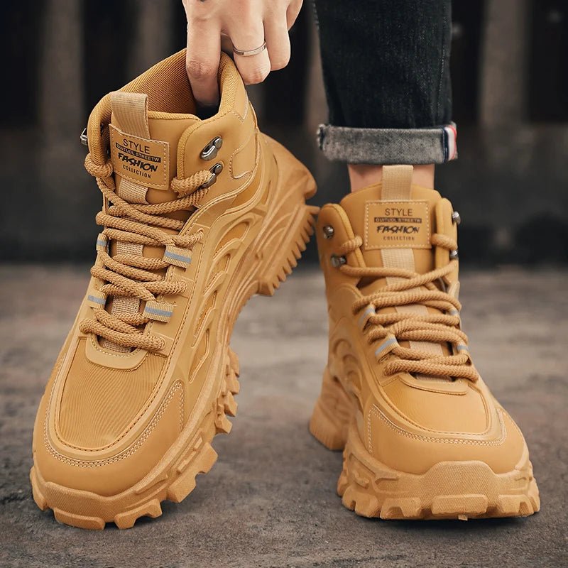 Men's Boots Outdoor Waterproof Men Ankle Boots Men Platform Work Safty Shoes for Men Casual Hiking Shoes Breathable Men Sneakers - La Tienda Bella