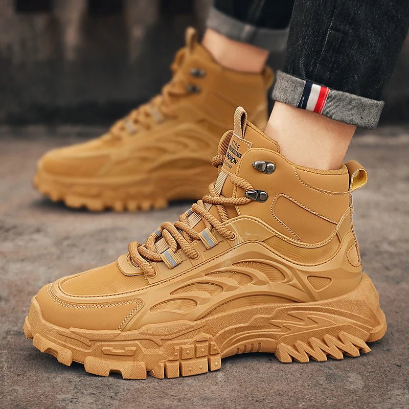 Men's Boots Outdoor Waterproof Men Ankle Boots Men Platform Work Safty Shoes for Men Casual Hiking Shoes Breathable Men Sneakers - La Tienda Bella