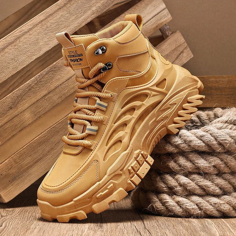 Men's Boots Outdoor Waterproof Men Ankle Boots Men Platform Work Safty Shoes for Men Casual Hiking Shoes Breathable Men Sneakers - La Tienda Bella