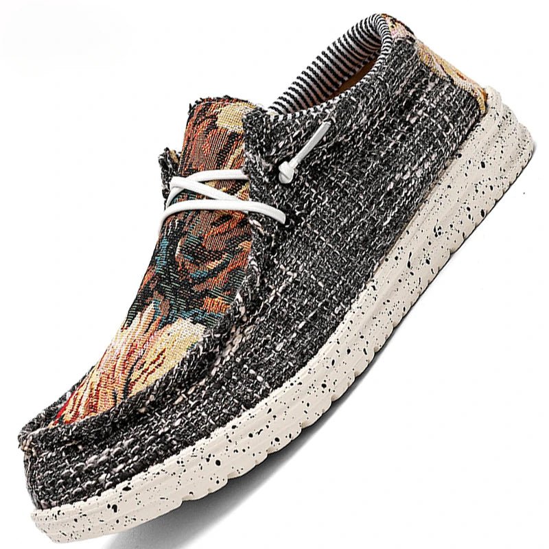 Men's Canvas Shoes Sneakers Outdoor Men Canvas Loafers Designer Graffiti Men vulcanized Flat Men Walking Moccasins Men Sneakers - La Tienda Bella