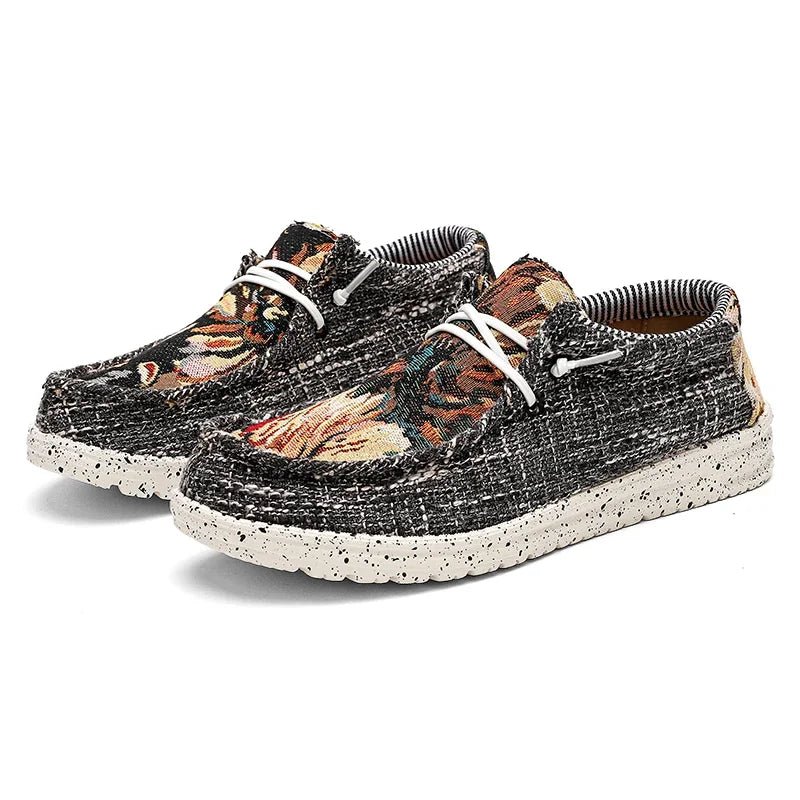 Men's Canvas Shoes Sneakers Outdoor Men Canvas Loafers Designer Graffiti Men vulcanized Flat Men Walking Moccasins Men Sneakers - La Tienda Bella