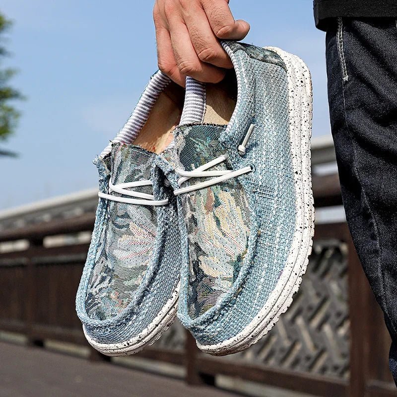 Men's Canvas Shoes Sneakers Outdoor Men Canvas Loafers Designer Graffiti Men vulcanized Flat Men Walking Moccasins Men Sneakers - La Tienda Bella