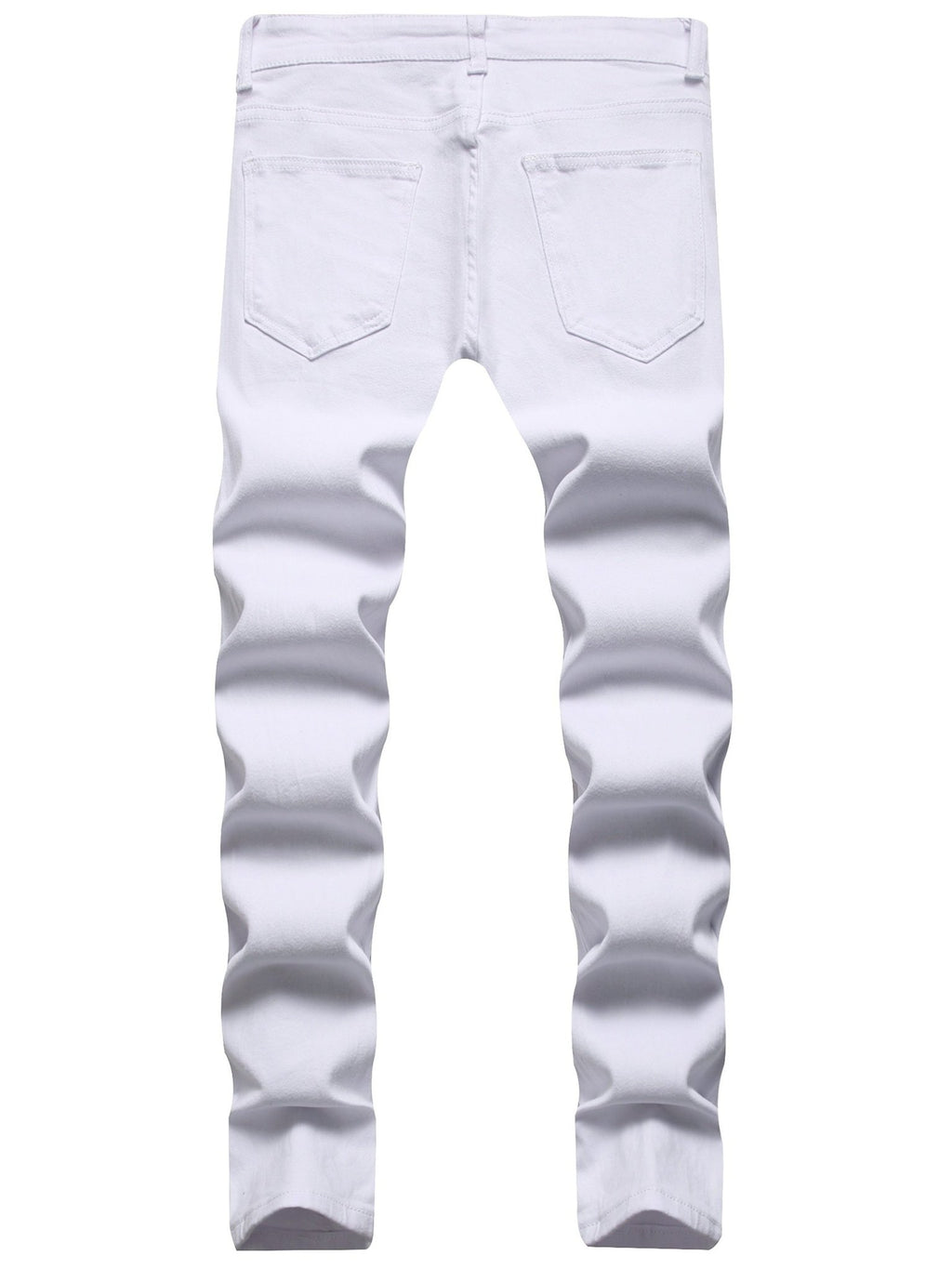 Men's Cotton Blend Ripped Distressed Jeans, Chic Embroidery Design Street Style Slim Fit Bottoms For Men, All Seasons - La Tienda Bella