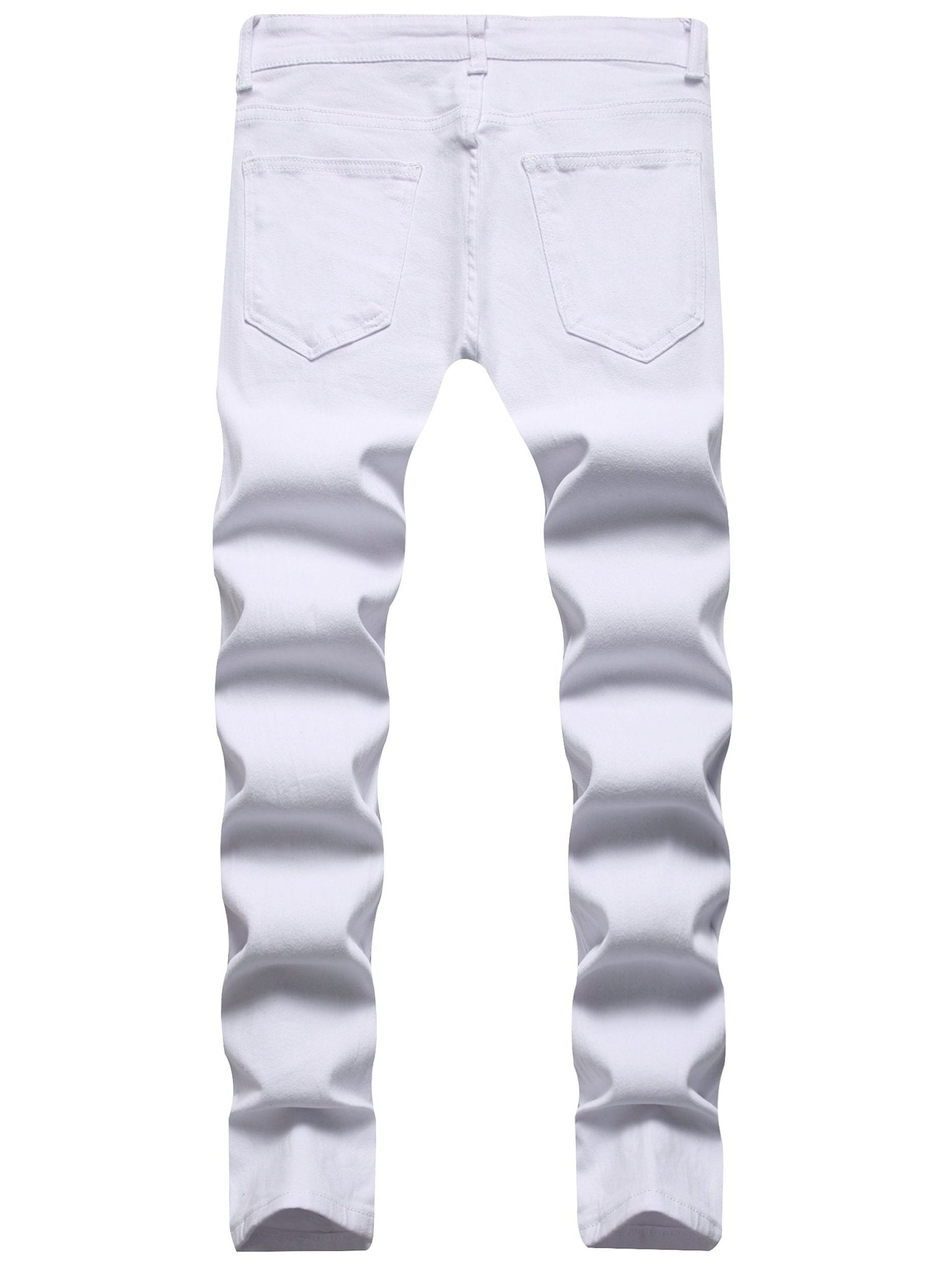 Men's Cotton Blend Ripped Distressed Jeans, Chic Embroidery Design Street Style Slim Fit Bottoms For Men, All Seasons - La Tienda Bella