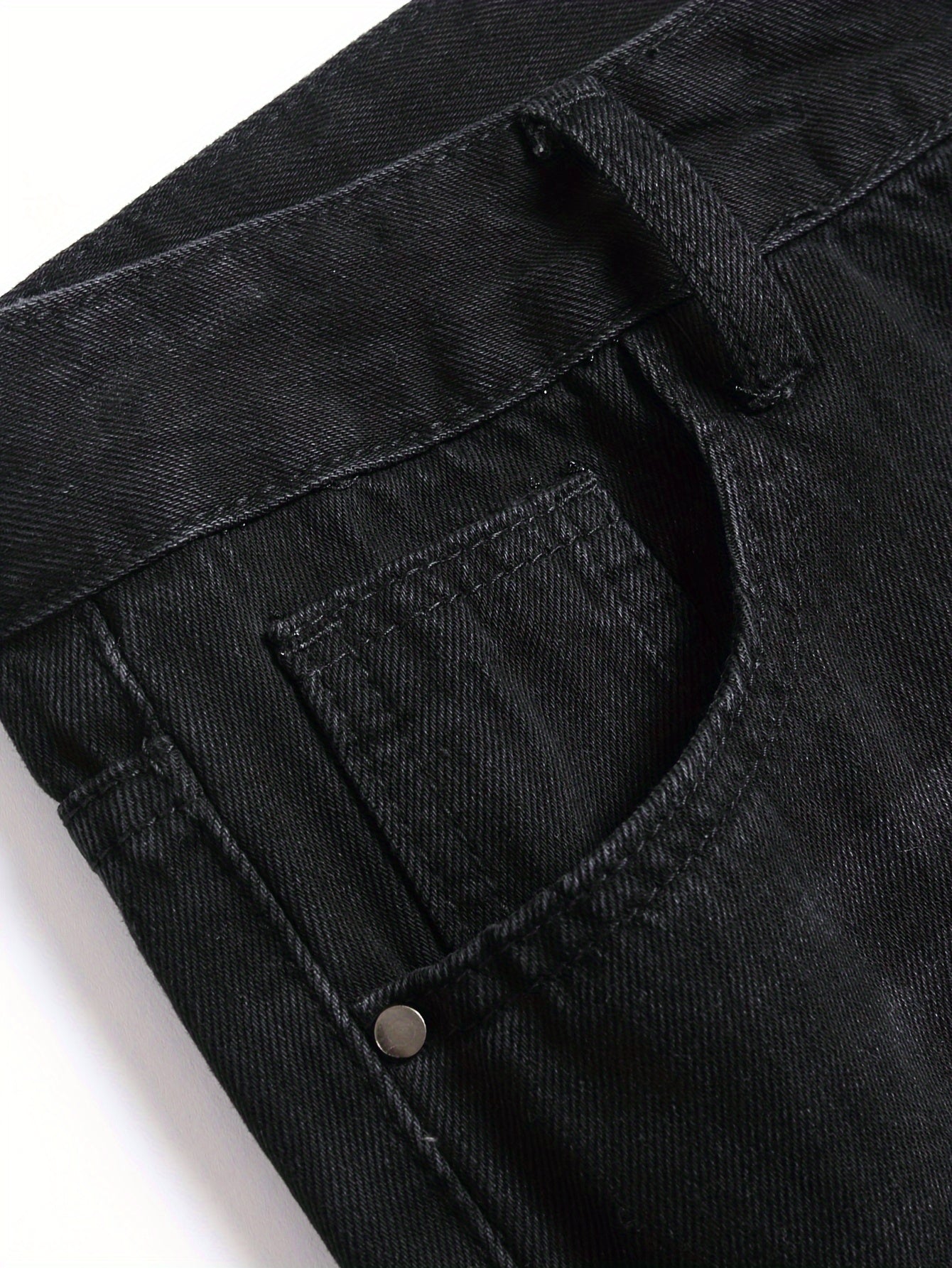 Men's Denim Jeans with Star Embroidery - Street Style, Regular Fit, Non - Stretch, Conventional Length, Suitable for All Seasons, Water Washed, Regular Closure with Built - in Zipper, Suitable for Men, Woven by Skein Weaving, Pat - La Tienda Bella