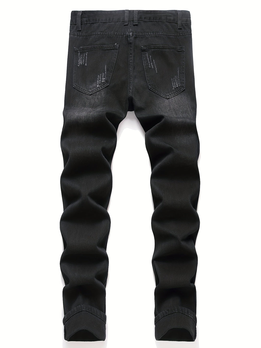 Men's Denim Jeans with Star Embroidery - Street Style, Regular Fit, Non - Stretch, Conventional Length, Suitable for All Seasons, Water Washed, Regular Closure with Built - in Zipper, Suitable for Men, Woven by Skein Weaving, Pat - La Tienda Bella